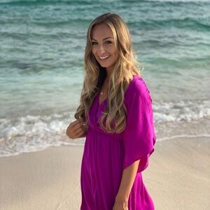 Forever 21 dress in bright magenta color. Worn once!